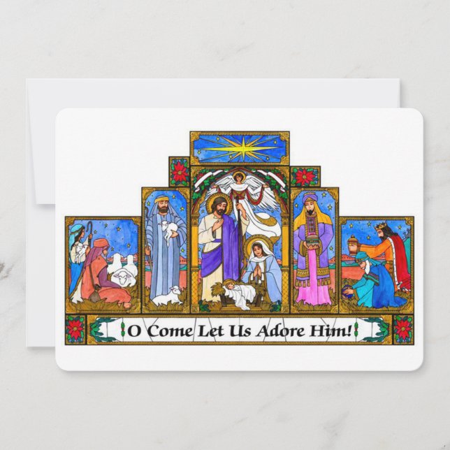 Cartes Pour Fêtes Annuelles Allons, allons-nous l'adorer (Devant)