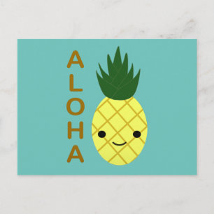 Cartes Pour Fêtes Annuelles Aloha Cute Kawaii Ananas