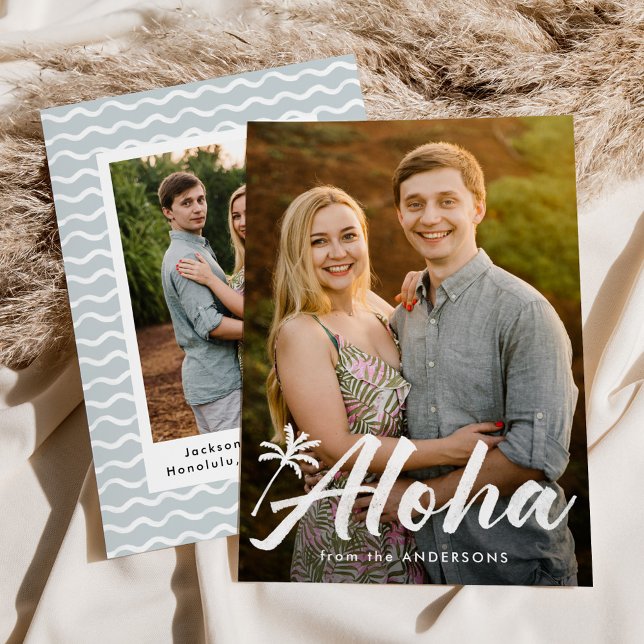 Cartes Pour Fêtes Annuelles Aloha Palm Tree 2 Photo (Créateur téléchargé)