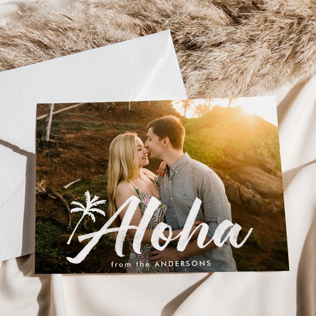 Cartes Pour Fêtes Annuelles Aloha Palm Tree Photo (Créateur téléchargé)
