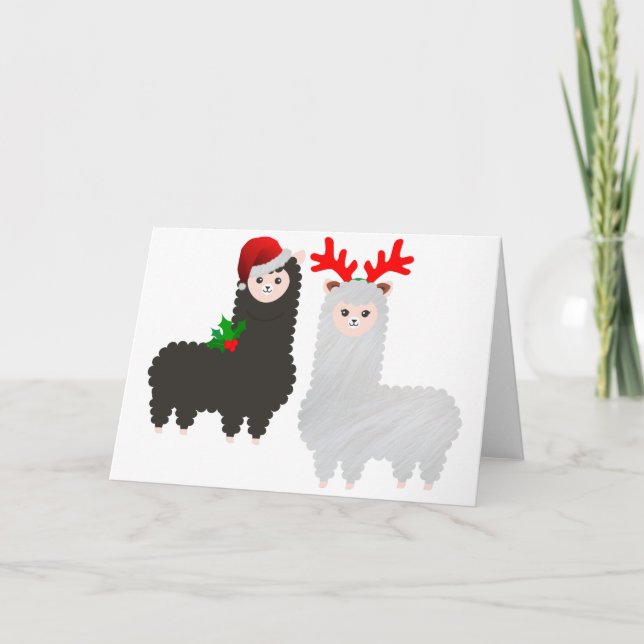 Cartes Pour Fêtes Annuelles alpacas de rennes de noël (Devant)