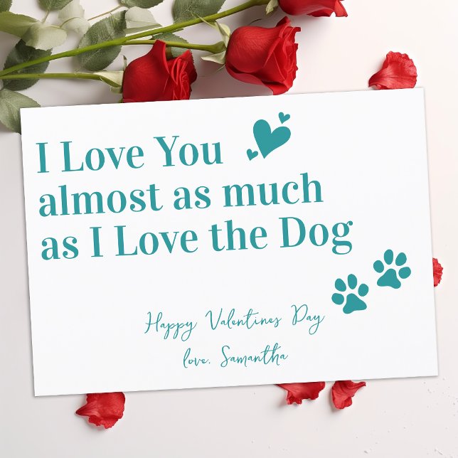 Cartes Pour Fêtes Annuelles Amant Chien Je T'Aime Valentines Day (Créateur téléchargé)