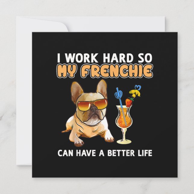 Cartes Pour Fêtes Annuelles Amant Français Français Bulldog (Devant)