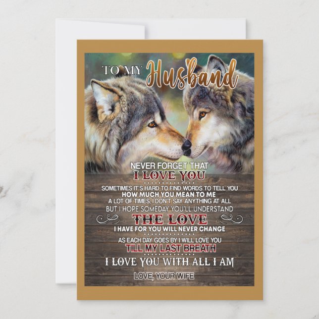 Cartes Pour Fêtes Annuelles Amants de mari | À mon mari je t'aimais (Devant)