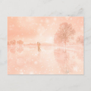 Cartes Pour Fêtes Annuelles Amants sur un étang gelé