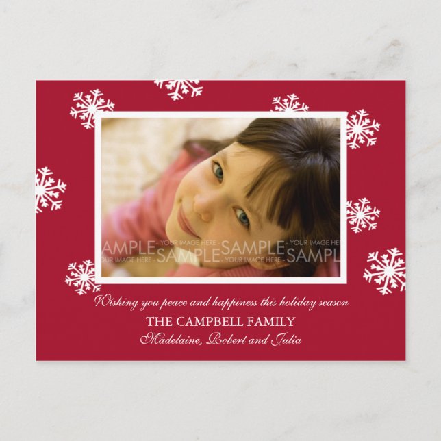 Cartes Pour Fêtes Annuelles Amaryllis Snowflakes : Photo de Christma Postcard (Devant)