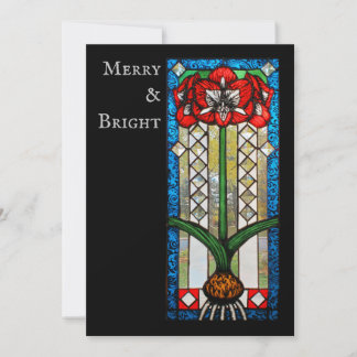 Cartes Pour Fêtes Annuelles Amaryllis vitrail Noël et fêtes