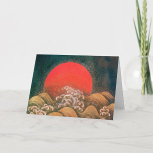 Cartes Pour Fêtes Annuelles AMATERASU DÉESSE DU SOLEIL Rouge Jaune Noir Marron