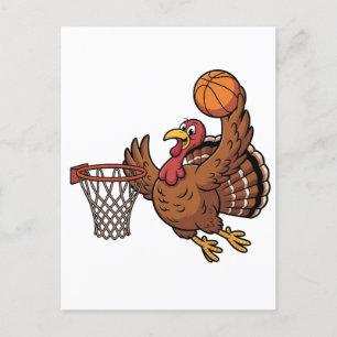 Cartes Pour Fêtes Annuelles Amateur de basket-ball de Thanksgiving plongée en 