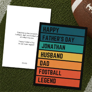 Cartes Pour Fêtes Annuelles Amateur de football personnalisé Rétro Fête des pè