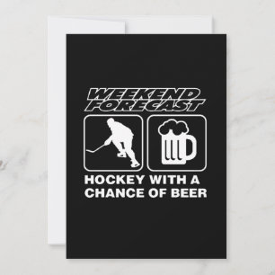 Cartes Pour Fêtes Annuelles Amateur de hockey   Hockey avec une chance de bièr