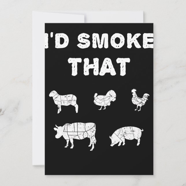 Cartes Pour Fêtes Annuelles Amateurs de barbecue | ID Fumée que le chef fumeur (Devant)