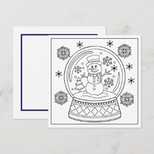 Cartes Pour Fêtes Annuelles Amateurs de coloriage festif enneigeur