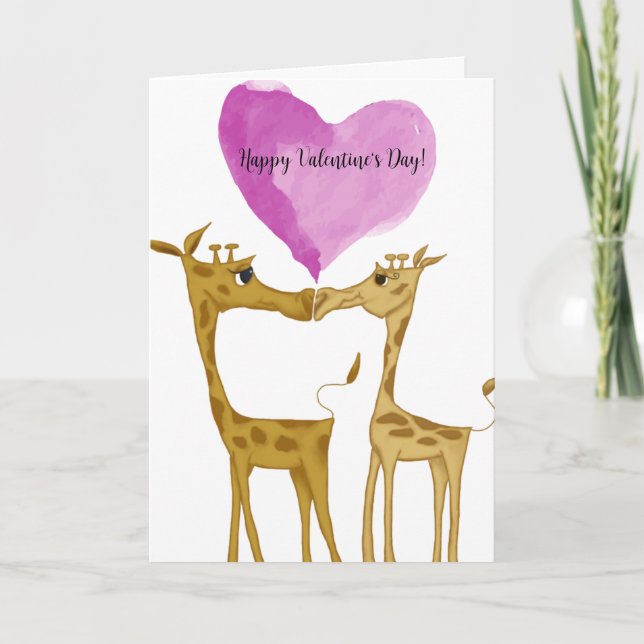 Cartes Pour Fêtes Annuelles Amateurs de girafe adorables (Devant)