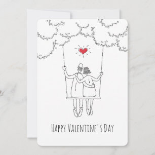 Cartes Pour Fêtes Annuelles Amateurs de swing Heureuses Saintes-Valentin Red H