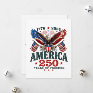 Cartes Pour Fêtes Annuelles Américain 250e anniversaire USA Patriotique 4 juil