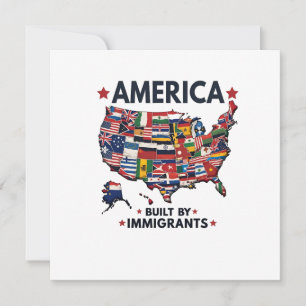 Cartes Pour Fêtes Annuelles Américain construit par Immigrants Patriotique Amé