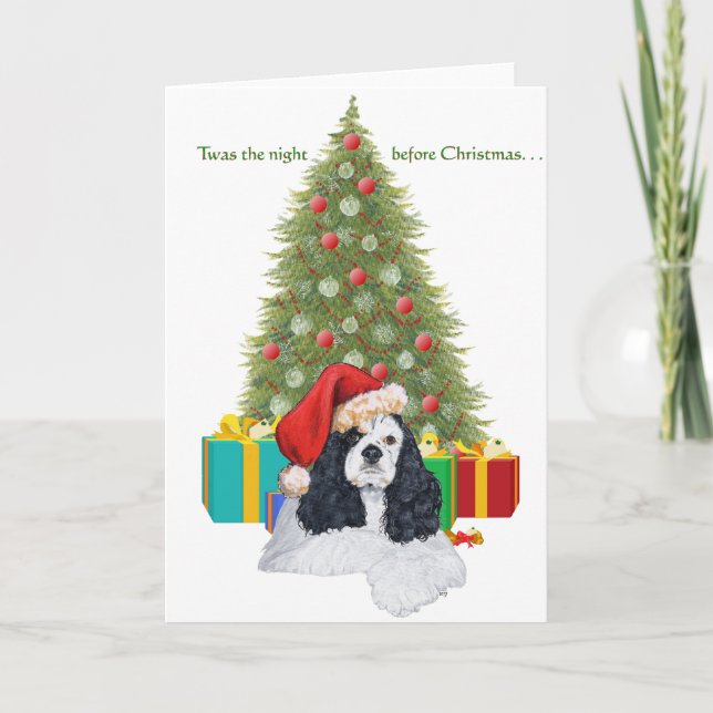 Cartes Pour Fêtes Annuelles American Cocker Spaniel Noël (Devant)