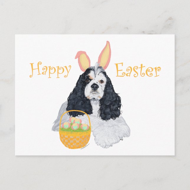 Cartes Pour Fêtes Annuelles American Cocker Spaniel Pâques (Devant)