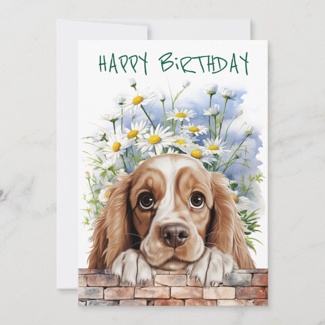 Cartes Pour Fêtes Annuelles American Cocker Spaniel Peeking (Devant)