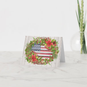 Cartes Pour Fêtes Annuelles American Flag Christmas / Holiday Card