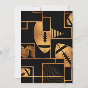 Cartes Pour Fêtes Annuelles American Football Bronze géométrique Abstrait