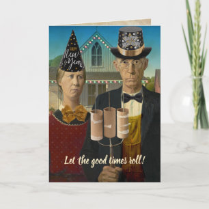 Cartes Pour Fêtes Annuelles American Gothic Bonne Année Que les bons moments d