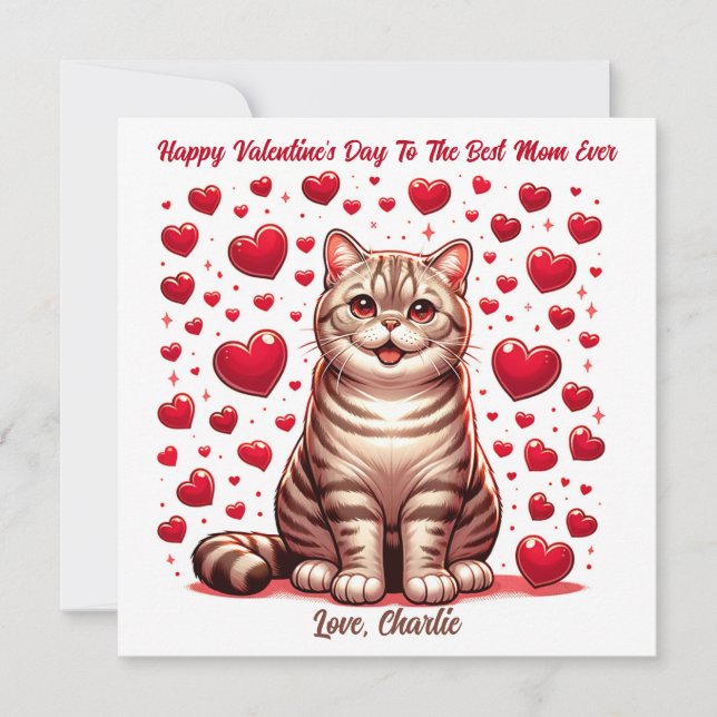 Cartes Pour Fêtes Annuelles American Shorthair Cat Valentine Day Purr (Devant)