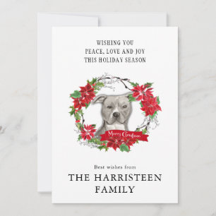 Cartes Pour Fêtes Annuelles American Staffordshire Terrier Christmas Wreath