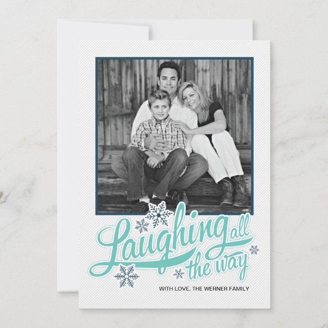 Cartes Pour Fêtes Annuelles Americana Blue Snowflake Holiday Photo Card (Devant)