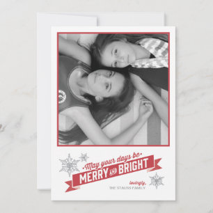 Cartes Pour Fêtes Annuelles Americana Red Marquee Holiday Photo Card