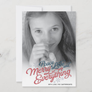 Cartes Pour Fêtes Annuelles Americana Red Ribbon Script Holiday