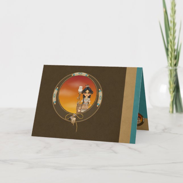 Cartes Pour Fêtes Annuelles Amérindienne (Devant)