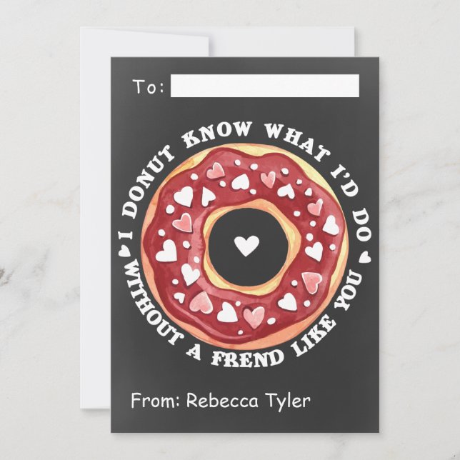 Cartes Pour Fêtes Annuelles Ami comme vous Donut Classe Valentines Day (Devant)