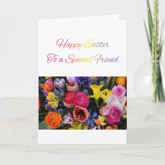 Cartes Pour Fêtes Annuelles Ami spécial Happy Easter Springflower bouquet (Devant)
