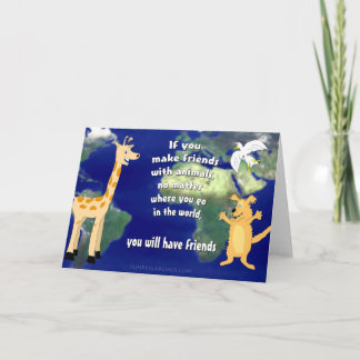 Cartes Pour Fêtes Annuelles Amis avec animaux