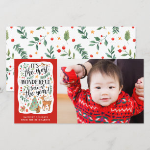 Cartes Pour Fêtes Annuelles Amis de la forêt   Blanc   Photo