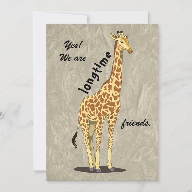 Cartes Pour Fêtes Annuelles Amis de longue date - avec l'image de la girafe (Devant)