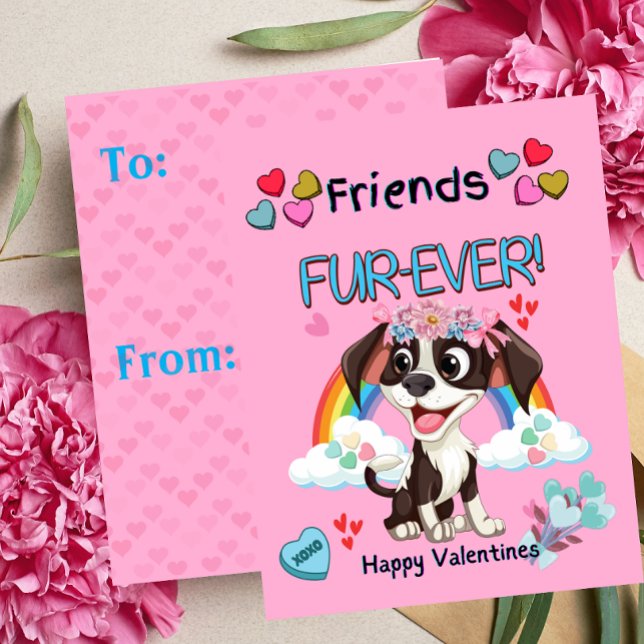 Cartes Pour Fêtes Annuelles Amis Quatre-toujours mignonne salle de classe Chio (Making friends in the classroom or neighborhood is more fun with a furry friend.  )
