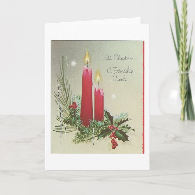 Cartes Pour Fêtes Annuelles Amitié de Noël Vintage (Devant)