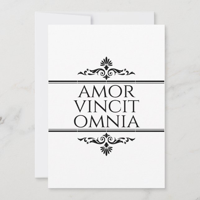 Cartes Pour Fêtes Annuelles Amor Vincit Omnia - L'Amour Conquiert Tous (Devant)