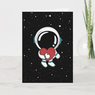 Cartes Pour Fêtes Annuelles Amour Astronaut Saint-Valentin