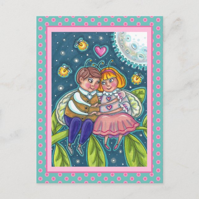 CARTES POUR FÊTES ANNUELLES AMOUR BUGS, FLIX & PLEINE LUNE, CUTE VALENTINE (Devant)