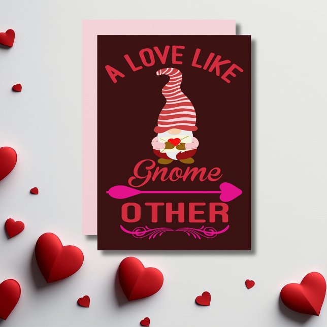 Cartes Pour Fêtes Annuelles Amour Comme Gnome Autres Valentines (Love Like Gnome Other Valentines Holiday Card)