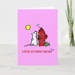 Cartes Pour Fêtes Annuelles Amour d'abord Vue-Sur le rose