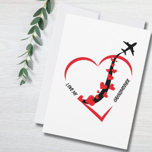 Cartes Pour Fêtes Annuelles Amour d'anniversaire Mon cœur d'avion Grand-mère P