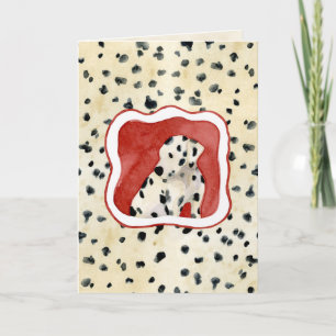Cartes Pour Fêtes Annuelles "Amour de chiot," art dalmatien de chiot par
