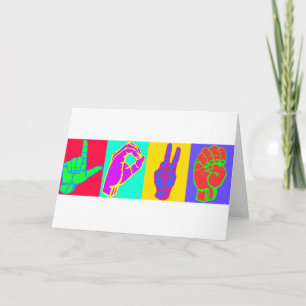 Cartes Pour Fêtes Annuelles AMOUR de langue des signes