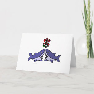 Cartes Pour Fêtes Annuelles Amour de Noël amusant requin Mistletoe de Noël