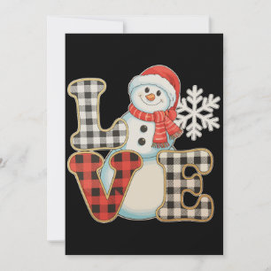 Cartes Pour Fêtes Annuelles Amour de Noël Bonhomme de Neige Mignon Plaid de Bu